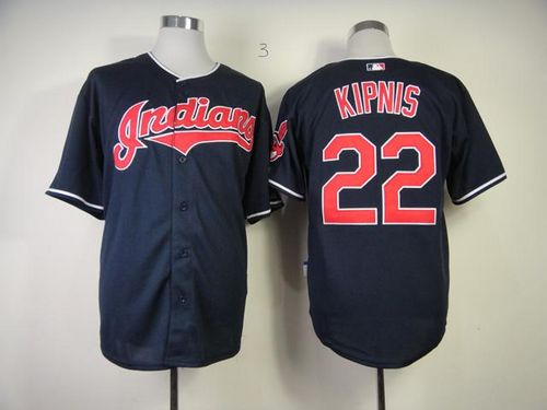 Indians #22 Jason Kipnis Navy Blue Cool Base Stitched MLB Jersey - Click Image to Close